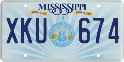 MS license plate XKU674