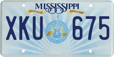 MS license plate XKU675