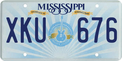 MS license plate XKU676