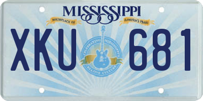 MS license plate XKU681
