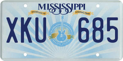 MS license plate XKU685