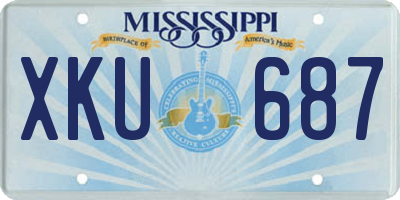 MS license plate XKU687