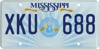 MS license plate XKU688