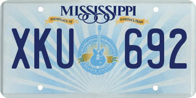 MS license plate XKU692