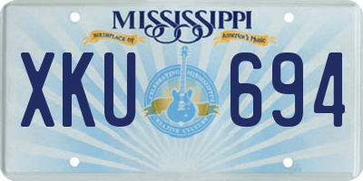 MS license plate XKU694