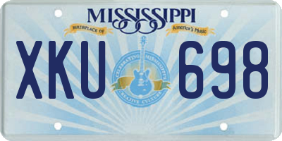MS license plate XKU698
