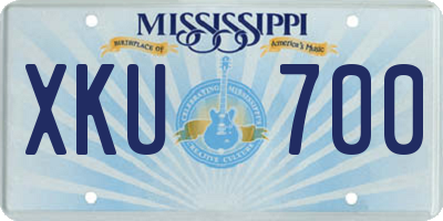 MS license plate XKU700