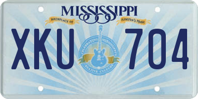 MS license plate XKU704