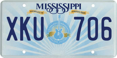 MS license plate XKU706