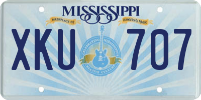 MS license plate XKU707