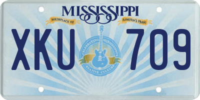 MS license plate XKU709