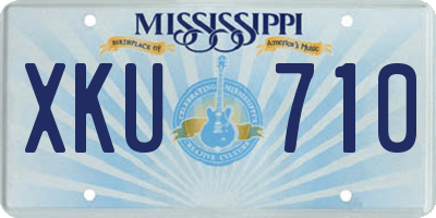 MS license plate XKU710
