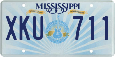 MS license plate XKU711