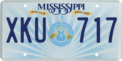 MS license plate XKU717