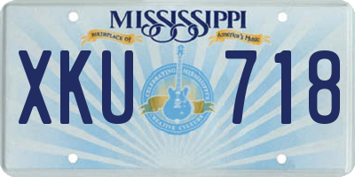 MS license plate XKU718