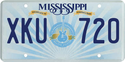 MS license plate XKU720
