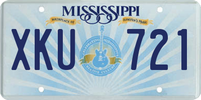 MS license plate XKU721