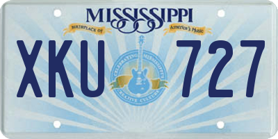 MS license plate XKU727