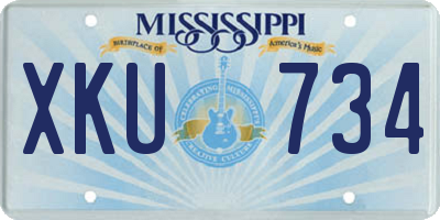 MS license plate XKU734