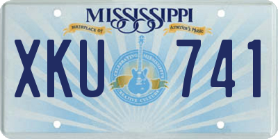 MS license plate XKU741