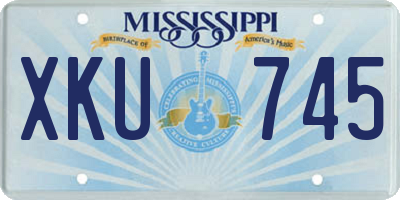 MS license plate XKU745