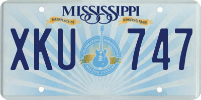 MS license plate XKU747