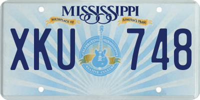 MS license plate XKU748