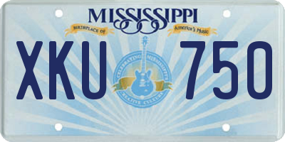 MS license plate XKU750