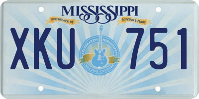 MS license plate XKU751