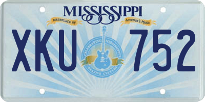MS license plate XKU752