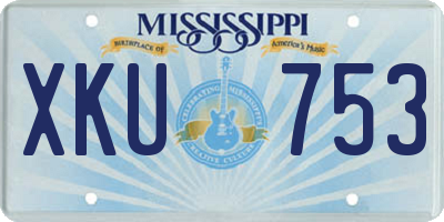MS license plate XKU753