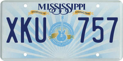 MS license plate XKU757