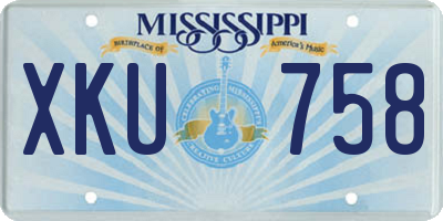 MS license plate XKU758