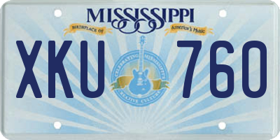 MS license plate XKU760
