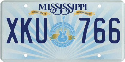 MS license plate XKU766