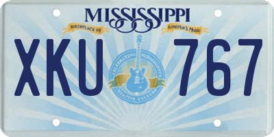 MS license plate XKU767