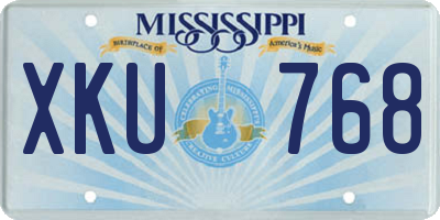MS license plate XKU768