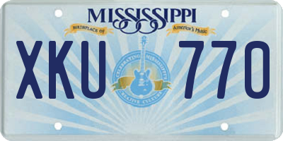 MS license plate XKU770