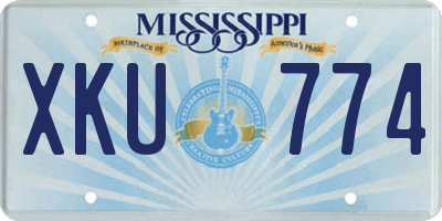 MS license plate XKU774