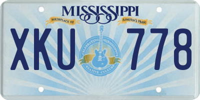 MS license plate XKU778