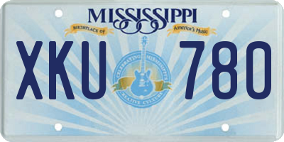 MS license plate XKU780