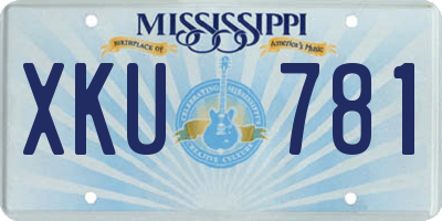 MS license plate XKU781
