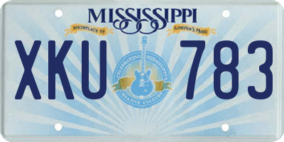 MS license plate XKU783