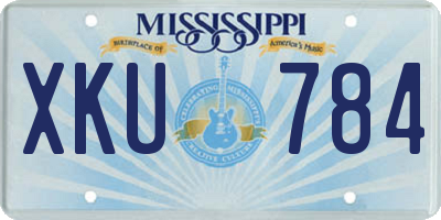 MS license plate XKU784