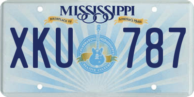 MS license plate XKU787