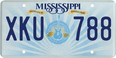 MS license plate XKU788