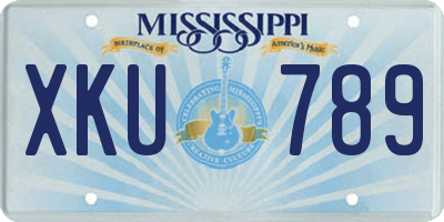 MS license plate XKU789