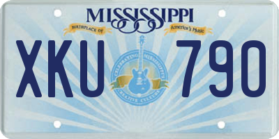 MS license plate XKU790