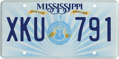 MS license plate XKU791