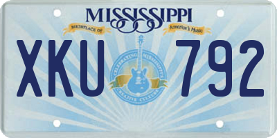 MS license plate XKU792